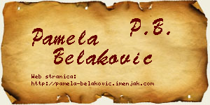 Pamela Belaković vizit kartica